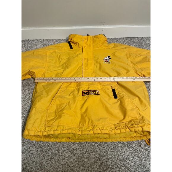 Vintage Disney Store Mickey Mouse Coat Large Men’s Yellow Hooded 1/2 Zip Snap - Picture 13 of 13